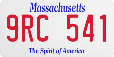 MA license plate 9RC541