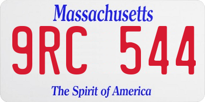MA license plate 9RC544
