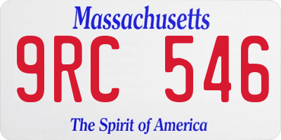MA license plate 9RC546