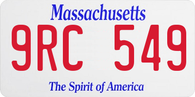 MA license plate 9RC549
