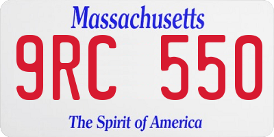 MA license plate 9RC550