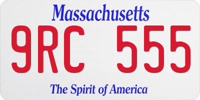 MA license plate 9RC555