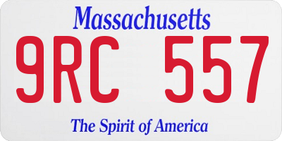 MA license plate 9RC557