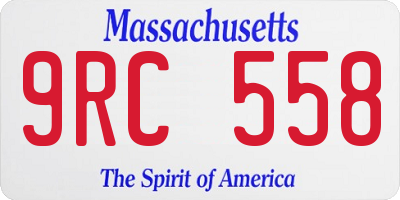 MA license plate 9RC558