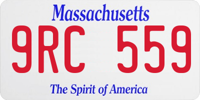 MA license plate 9RC559