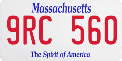 MA license plate 9RC560