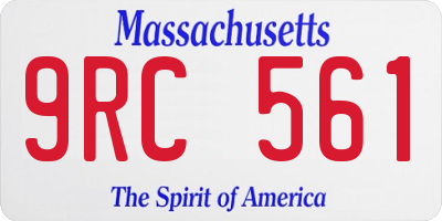 MA license plate 9RC561