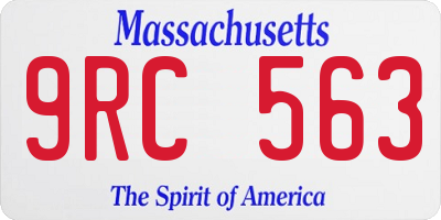 MA license plate 9RC563
