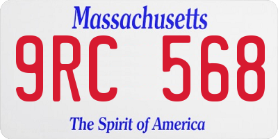MA license plate 9RC568