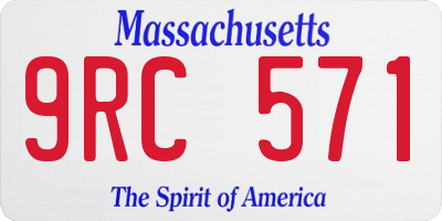 MA license plate 9RC571