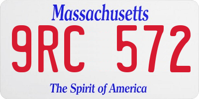 MA license plate 9RC572