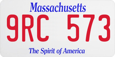 MA license plate 9RC573