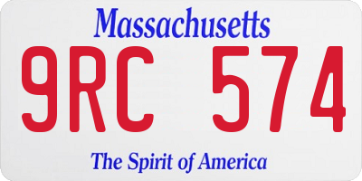 MA license plate 9RC574