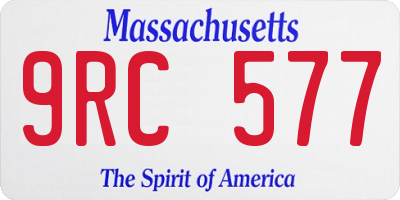 MA license plate 9RC577