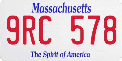MA license plate 9RC578