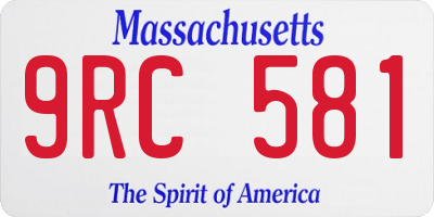 MA license plate 9RC581