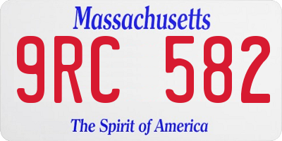 MA license plate 9RC582