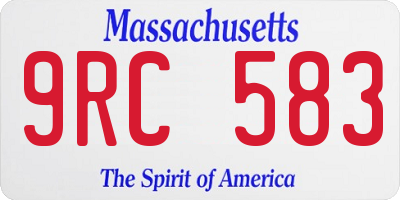 MA license plate 9RC583