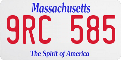 MA license plate 9RC585