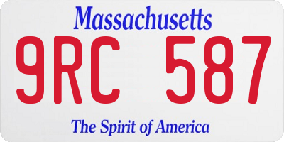 MA license plate 9RC587