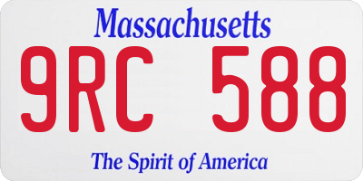 MA license plate 9RC588