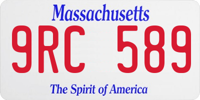 MA license plate 9RC589