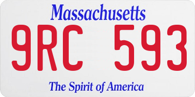 MA license plate 9RC593