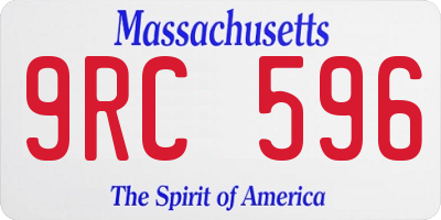 MA license plate 9RC596