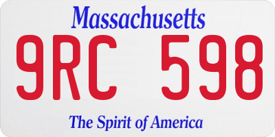 MA license plate 9RC598