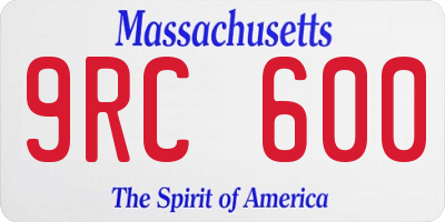MA license plate 9RC600