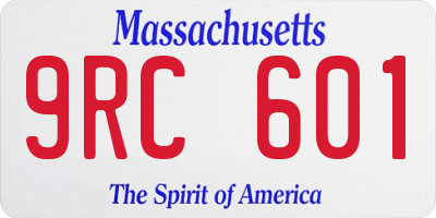 MA license plate 9RC601