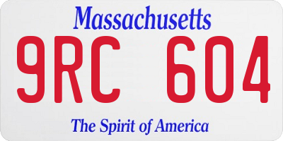 MA license plate 9RC604