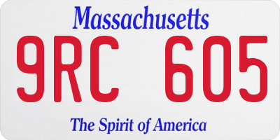 MA license plate 9RC605