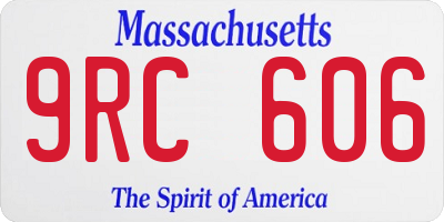 MA license plate 9RC606