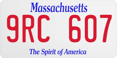 MA license plate 9RC607