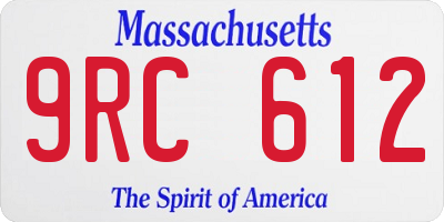 MA license plate 9RC612