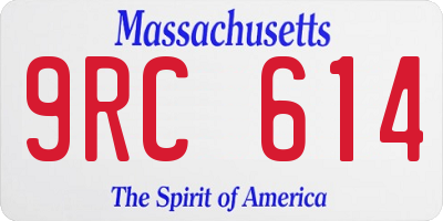 MA license plate 9RC614