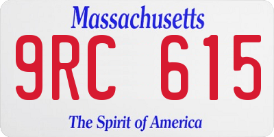 MA license plate 9RC615