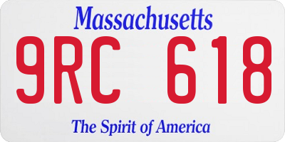 MA license plate 9RC618