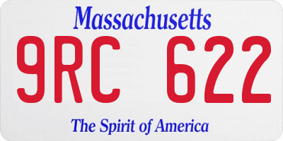 MA license plate 9RC622