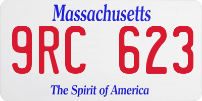 MA license plate 9RC623