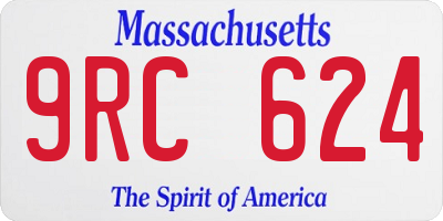 MA license plate 9RC624