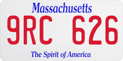 MA license plate 9RC626