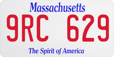 MA license plate 9RC629