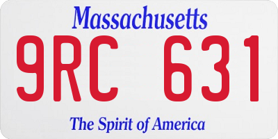 MA license plate 9RC631