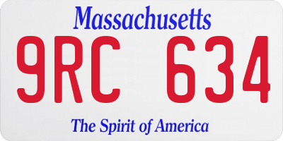 MA license plate 9RC634