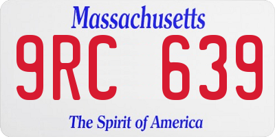 MA license plate 9RC639