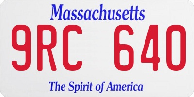 MA license plate 9RC640