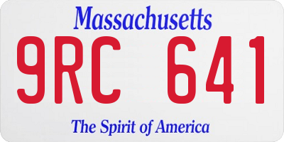 MA license plate 9RC641