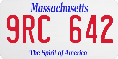 MA license plate 9RC642